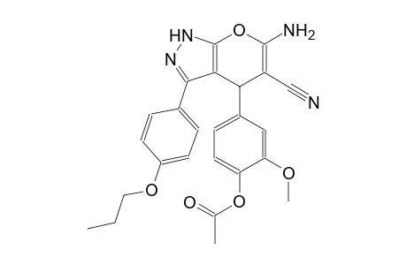 4-[6-amino-5-cyano-3-(4-propoxyphenyl)-1,4-dihydropyrano[2,3-c]pyrazol-4-yl]-2-methoxyphenyl acetate