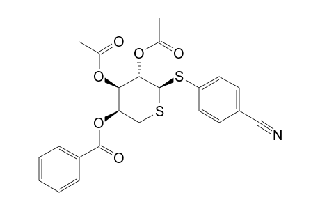 4-CYANOPHENYL_2,3-DI-O-ACETYL-4-O-BENZOYL-1,5-DITHIO-BETA-L-ARABINOPYRANOSIDE;MAJOR_ISOMER