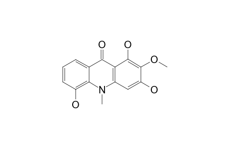 GLYCOSPARVARINE;1,3,5-TRIHYDROXY-2-METHOXY-N-METHYL-9-ACRIDONE