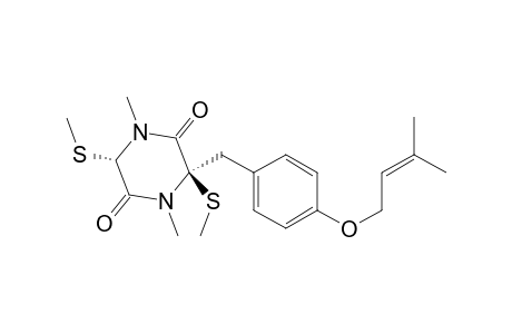 (3R,6S)-1,4-dimethyl-3-[4-(3-methylbut-2-enoxy)benzyl]-3,6-bis(methylthio)piperazine-2,5-quinone
