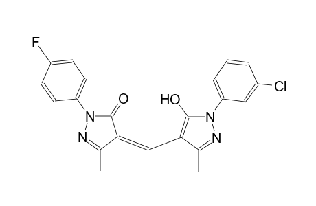 (4Z)-4-{[1-(3-chlorophenyl)-5-hydroxy-3-methyl-1H-pyrazol-4-yl]methylene}-2-(4-fluorophenyl)-5-methyl-2,4-dihydro-3H-pyrazol-3-one