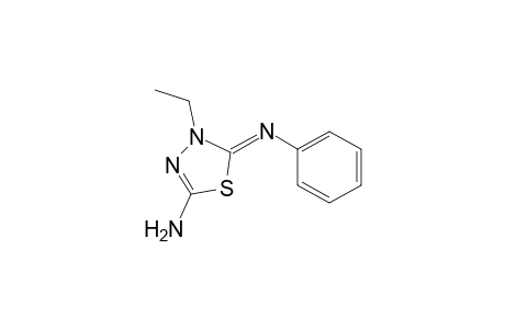 (Z)-4-ethyl-5-(phenylimino)-4,5-dihydro-1,3,4-thiadiazol-2-amine