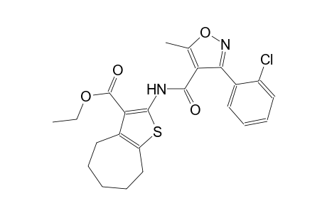 ethyl 2-({[3-(2-chlorophenyl)-5-methyl-4-isoxazolyl]carbonyl}amino)-5,6,7,8-tetrahydro-4H-cyclohepta[b]thiophene-3-carboxylate