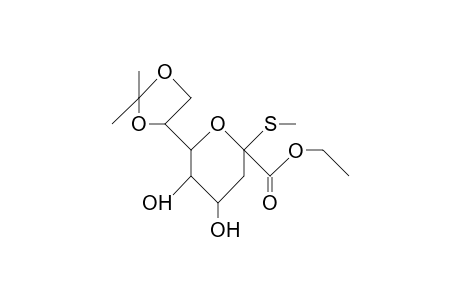 (Methyl 3-deoxy-7,8-O-isopropylidene-2-thio-B-D-manno-octulopyranosid)onic acid, ethyl ester