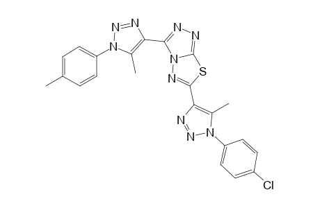 3-[5'-Methyl-1'-(p-tolyl)-1',2',3'-triazol-4'-yl]-6-[5"-methyl-1"-(p-chlorophenyl)-1",2",3'-triazol-4"-yl]-1,3,4-triazolo[3,4-b]-(1,3,4)-thiadiazole