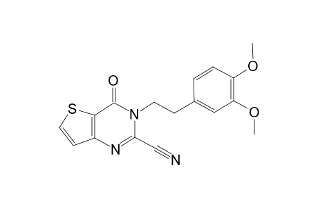 3,4-Dihydro-3-(3,4-dimethoxyphenethyl)thieno[3,2-d]-4-oxopyrimidine-2-carbonitrile