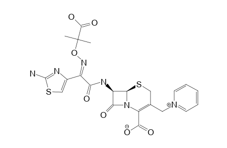 CEFTAZIDIME;(6R,7R)-7-[(Z)-2-(2-AMINOTHIAZOL-4-YL)-2-[(1-CARBOXY-1-METHYLETHOXY)-IMINO]-ACETYL]-AMINO]-8-OXO-3-[(1-PYRIDINO)-METHYL]-5-THIA-1-AZABICYCLO