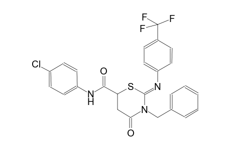 (2Z)-3-benzyl-N-(4-chlorophenyl)-4-oxo-2-{[4-(trifluoromethyl)phenyl]imino}tetrahydro-2H-1,3-thiazine-6-carboxamide