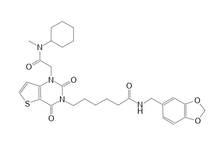 N-(1,3-benzodioxol-5-ylmethyl)-6-(1-{2-[cyclohexyl(methyl)amino]-2-oxoethyl}-2,4-dioxo-1,4-dihydrothieno[3,2-d]pyrimidin-3(2H)-yl)hexanamide