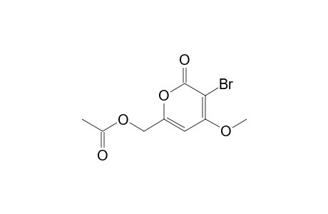 (5-bromanyl-4-methoxy-6-oxidanylidene-pyran-2-yl)methyl ethanoate