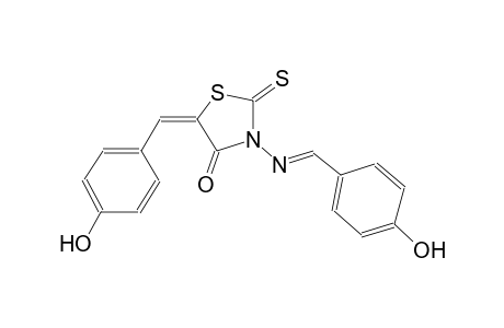 (5E)-5-(4-hydroxybenzylidene)-3-{[(E)-(4-hydroxyphenyl)methylidene]amino}-2-thioxo-1,3-thiazolidin-4-one