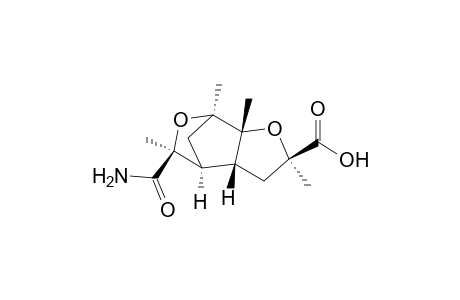 4,7-Methano-2H-furo[2,3-c]pyran-2-carboxylic acid, 5-(aminocarbonyl)hexahydro-2,5,7,7a-tetramethyl-, [2R-(2.alpha.,3a.alpha.,4.beta.,5.beta.,7.beta.,7a.alpha.)]-