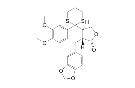 (8R,8'R)-3',4'-Dimethoxy-3,4-(methylenedioxy)-7'-(propane-1'',3''-diyldithio)-lignano-9,9'-lactone