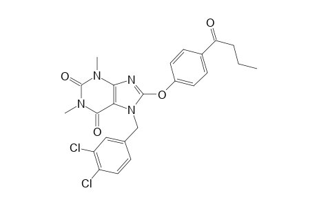 7-[(3,4-dichlorophenyl)methyl]-1,3-dimethyl-8-[4-(1-oxobutyl)phenoxy]purine-2,6-dione