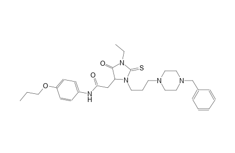 2-{3-[3-(4-benzyl-1-piperazinyl)propyl]-1-ethyl-5-oxo-2-thioxo-4-imidazolidinyl}-N-(4-propoxyphenyl)acetamide