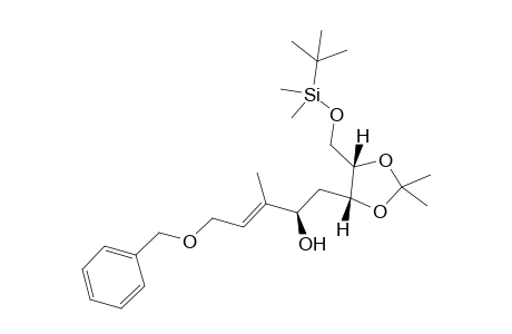5-Benzyloxy-1-{(4R,5S)-5'-[(t-butyldimethylsilyl)oxymethyl]-2',2'-dimethyl-[1,3]dioxolan-4'-yl}-3-methylpent-3-en-2-ol