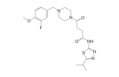 4-[4-(3-fluoro-4-methoxybenzyl)-1-piperazinyl]-N-(5-isopropyl-1,3,4-thiadiazol-2-yl)-4-oxobutanamide