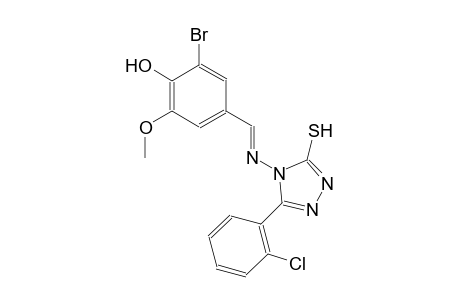 2-bromo-4-((E)-{[3-(2-chlorophenyl)-5-sulfanyl-4H-1,2,4-triazol-4-yl]imino}methyl)-6-methoxyphenol