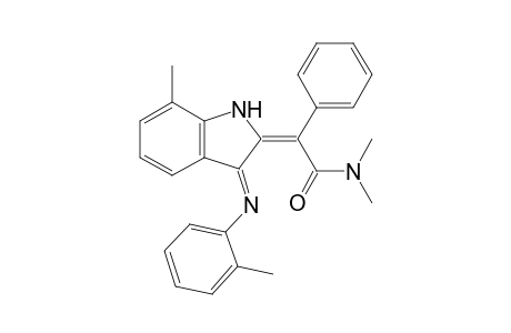 2-[N,N-Dimethyl-1'-carbamoyl-1'-phenylmethylidene]-7-methyl-3-(2"-tolyl)imino-1H-indole