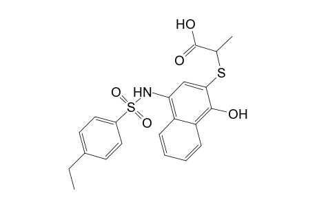 2-({4-[(4-ethylbenzene)sulfonamido]-1-hydroxynaphthalen-2-yl}sulfanyl)propanoic acid