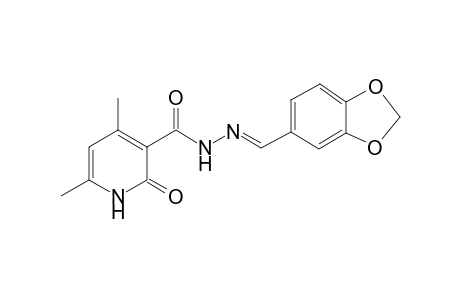 Pyridine-3-carbohydrazide, 1,2-dihydro-4,6-dimethyl-2-oxo-N2-(3,4-methylenedioxybenzylideno)-