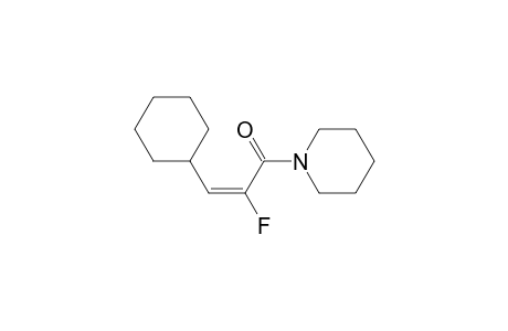 (E)-3-cyclohexyl-2-fluoranyl-1-piperidin-1-yl-prop-2-en-1-one