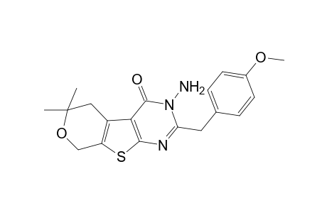 4H-Pyrano[4',3':4,5]thieno[2,3-d]pyrimidin-4-one, 3-amino-3,5,6,8-tetrahydro-2-[(4-methoxyphenyl)methyl]-6,6-dimethyl-