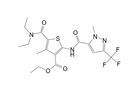 ethyl 5-[(diethylamino)carbonyl]-4-methyl-2-({[1-methyl-3-(trifluoromethyl)-1H-pyrazol-5-yl]carbonyl}amino)-3-thiophenecarboxylate