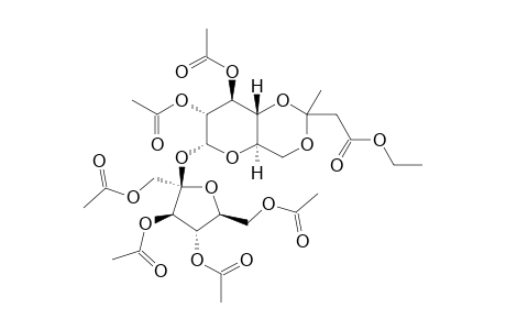 1',2,3,3',4',6'-HEXY-O-ACETYL-4,6-O-(2-ETHOXYCARBONYL-PROPYLIDENE)-SUCROSE