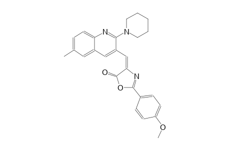 5(4H)-oxazolone, 2-(4-methoxyphenyl)-4-[[6-methyl-2-(1-piperidinyl)-3-quinolinyl]methylene]-, (4E)-
