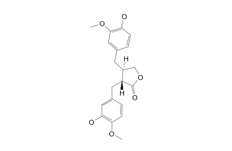 2-(4''-METHOXY-3''-HYDROXYBENZYL)-3-(3'-METHOXY-4'-HYDROXYBENZYL)-GAMMA-BUTYROLACTONE