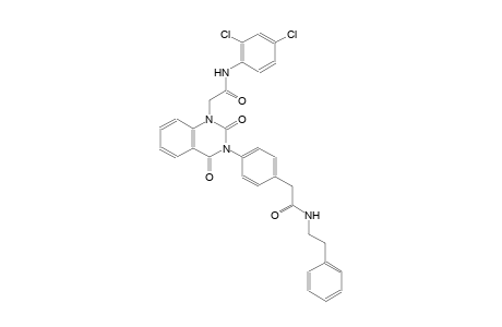 2-[4-(1-[2-(2,4-dichloroanilino)-2-oxoethyl]-2,4-dioxo-3(2H,4H)-quinazolinyl)phenyl]-N-(2-phenylethyl)acetamide