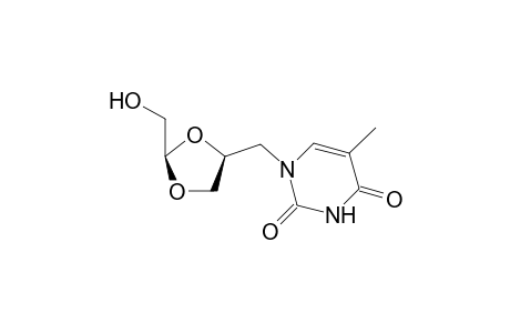 1-[[(2R,4R)-2-(hydroxymethyl)-1,3-dioxolan-4-yl]methyl]-5-methyl-pyrimidine-2,4-dione