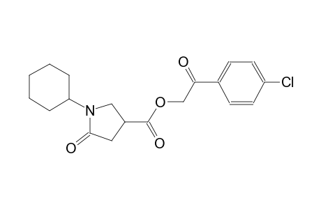 2-(4-chlorophenyl)-2-oxoethyl 1-cyclohexyl-5-oxo-3-pyrrolidinecarboxylate