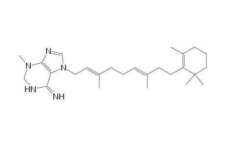 7-[(2'E,6'E)-3,7-Dimethyl-9-(2,6,6-trimethylcyclohex-1-enyl)nona-2,6-dienyl]-3-methyl-2,3-dihydro-1H-purin-6(7H)-imine