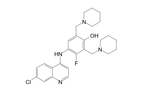 4-[(7-chloranylquinolin-4-yl)amino]-3-fluoranyl-2,6-bis(piperidin-1-ylmethyl)phenol