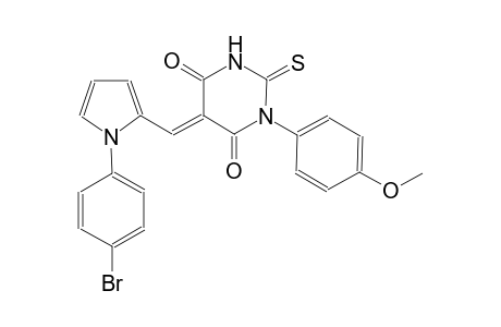 (5E)-5-{[1-(4-bromophenyl)-1H-pyrrol-2-yl]methylene}-1-(4-methoxyphenyl)-2-thioxodihydro-4,6(1H,5H)-pyrimidinedione