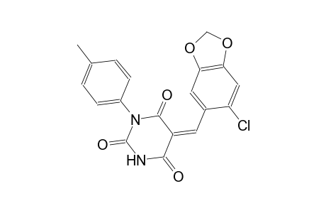 2,4,6(1H,3H,5H)-pyrimidinetrione, 5-[(6-chloro-1,3-benzodioxol-5-yl)methylene]-1-(4-methylphenyl)-, (5Z)-