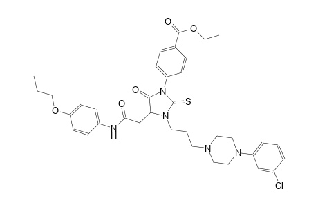 benzoic acid, 4-[3-[3-[4-(3-chlorophenyl)-1-piperazinyl]propyl]-5-oxo-4-[2-oxo-2-[(4-propoxyphenyl)amino]ethyl]-2-thioxo-1-imidazolidinyl]-, ethyl ester