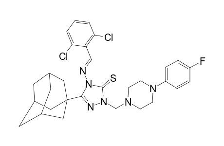 5-(1-ADAMANTYL)-4-(2,6-DICHLOROBENZYLIDENEAMINO)-2-[4-(4-FLUOROPHENYL)-1-PIPERAZINYLMETHYL)-1,2,4-TRIAZOLINE-3-THIONE