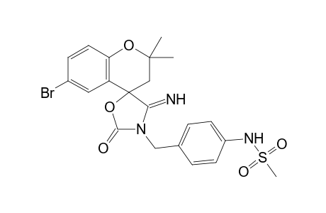 6-Bromo-4'-imino-2,2-dimethyl-3'-[4-methanesulfonamidobenzyl]-2,3-dihydro-2'H-spiro[chromene-4,5'-[1,3]oxazolidin]-2'-one