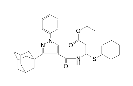 benzo[b]thiophene-3-carboxylic acid, 4,5,6,7-tetrahydro-2-[[(1-phenyl-3-tricyclo[3.3.1.1~3,7~]dec-1-yl-1H-pyrazol-4-yl)carbonyl]amino]-, ethyl ester