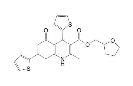 2-Methyl-5-oxo-4,7-dithiophen-2-yl-4,6,7,8-tetrahydro-1H-quinoline-3-carboxylic acid 2-oxolanylmethyl ester