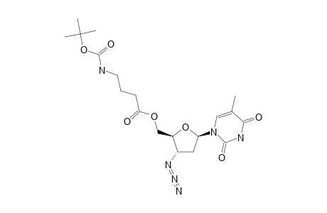 4-(TERT.-BUTOXYCARBONYL)-AMINO-1-(3'-AZIDO-3'-DEOXYTHYMIDIN-5'-YL)-BUTANOATE