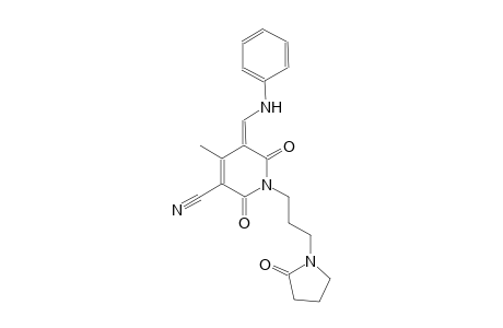 3-pyridinecarbonitrile, 1,2,5,6-tetrahydro-4-methyl-2,6-dioxo-1-[3-(2-oxo-1-pyrrolidinyl)propyl]-5-[(phenylamino)methylene]-, (5Z)-