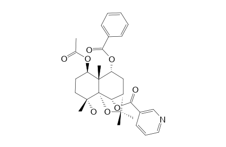 1-ALPHA-ACETYLOXY-6-BETA-NICOTINOYLOXY-9-BETA-BENZOYLOXY-4-BETA-HYDROXY-DIHYDRO-BETA-AGAROFURAN