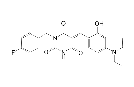 (5E)-5-[4-(diethylamino)-2-hydroxybenzylidene]-1-(4-fluorobenzyl)-2,4,6(1H,3H,5H)-pyrimidinetrione