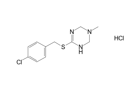 6-[(p-chlorobenzyl)thio]-3-methyl-1,2,3,4-tetrahydro-s-triazine, monohydrochloride