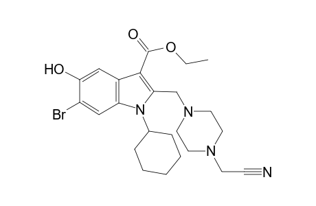 1H-Indole-3-carboxylic acid, 6-bromo-2-[[4-(cyanomethyl)-1-piperazinyl]methyl]-1-cyclohexyl-5-hydroxy-, ethyl ester