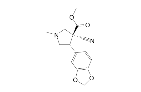 (+/-)-METHYL-(3R,4R)-4-(1,3-BENZODIOXOL-5-YL)-3-CYANO-1-METHYL-PYRROLIDINE-3-CARBOXYLATE